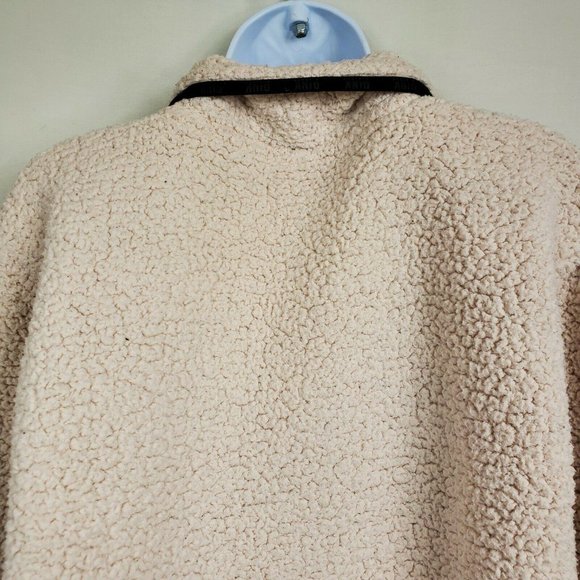 Victorias Secret Pink Womens Pullover Sherpa Sweater Beige Size M - Picture 8 of 12
